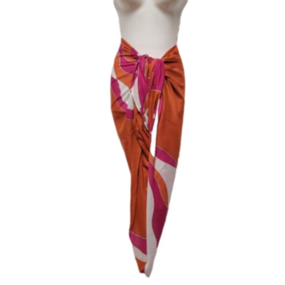 Womens Sarong Pareo Cotton Wrap HandPainted Batik Wrapskirt Beachwear -NEW - Picture 1 of 5